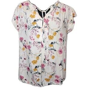 Buffalo David Bitton Women's Small Floral Blouse 100% Viscose Cottagecore Boho